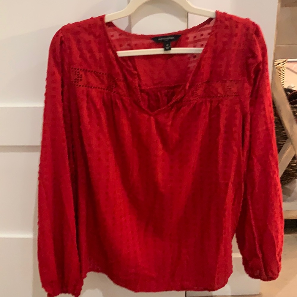 Banana Republic women’s long sleeve red blouse